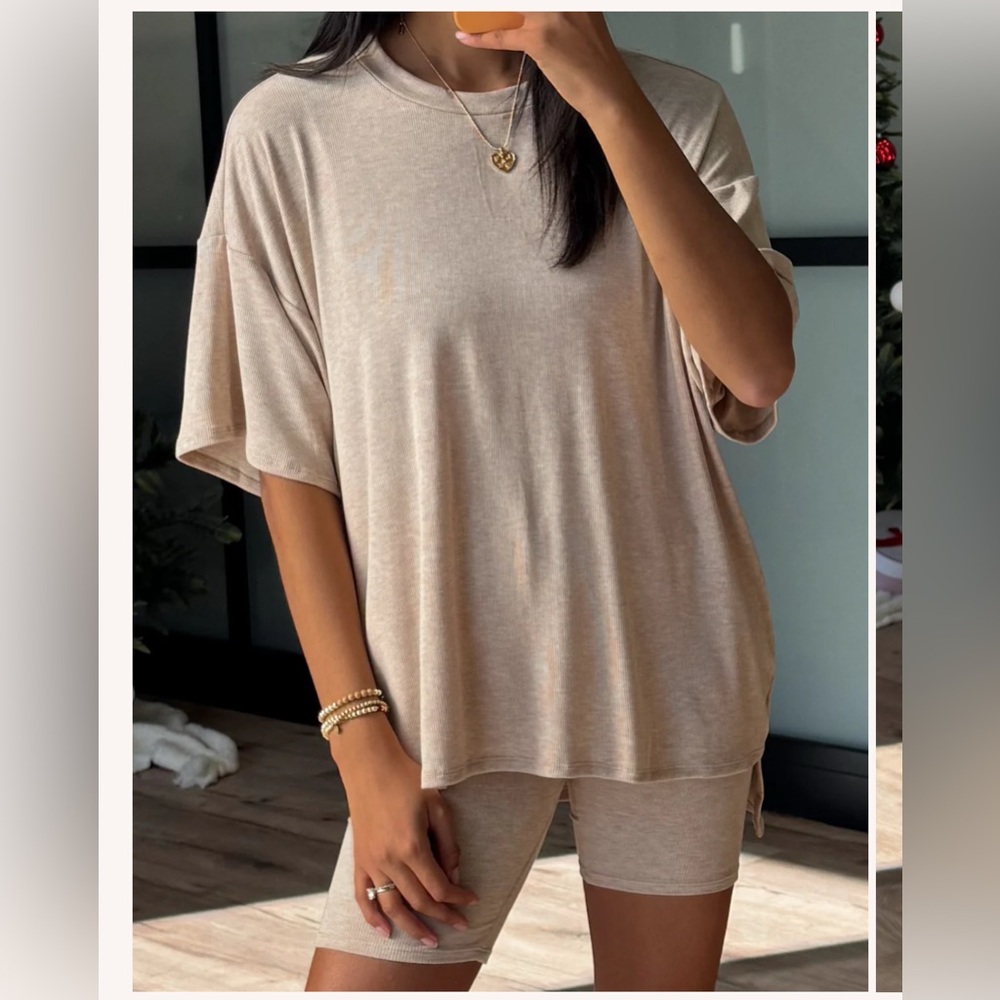 Talulah Novi ribbed tee + short set